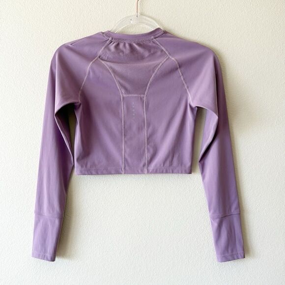 Baleaf Crewneck Thumbhole Athletic Activewear Long Sleeve Crop Top - Picture 7 of 11